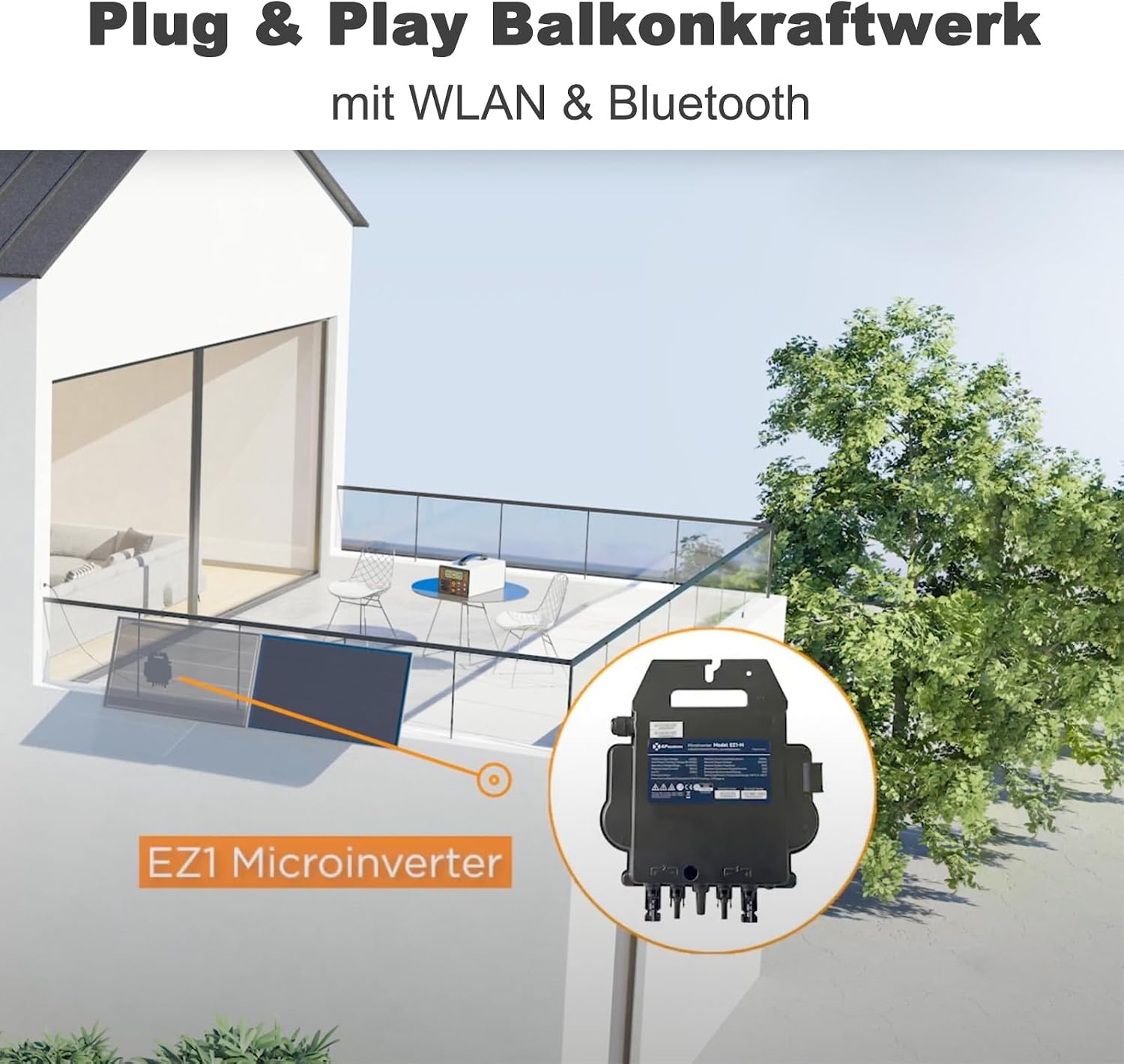 APsystems EZ1-M 800W Micro-omvormer voor Balkonkraftwerk - Wit