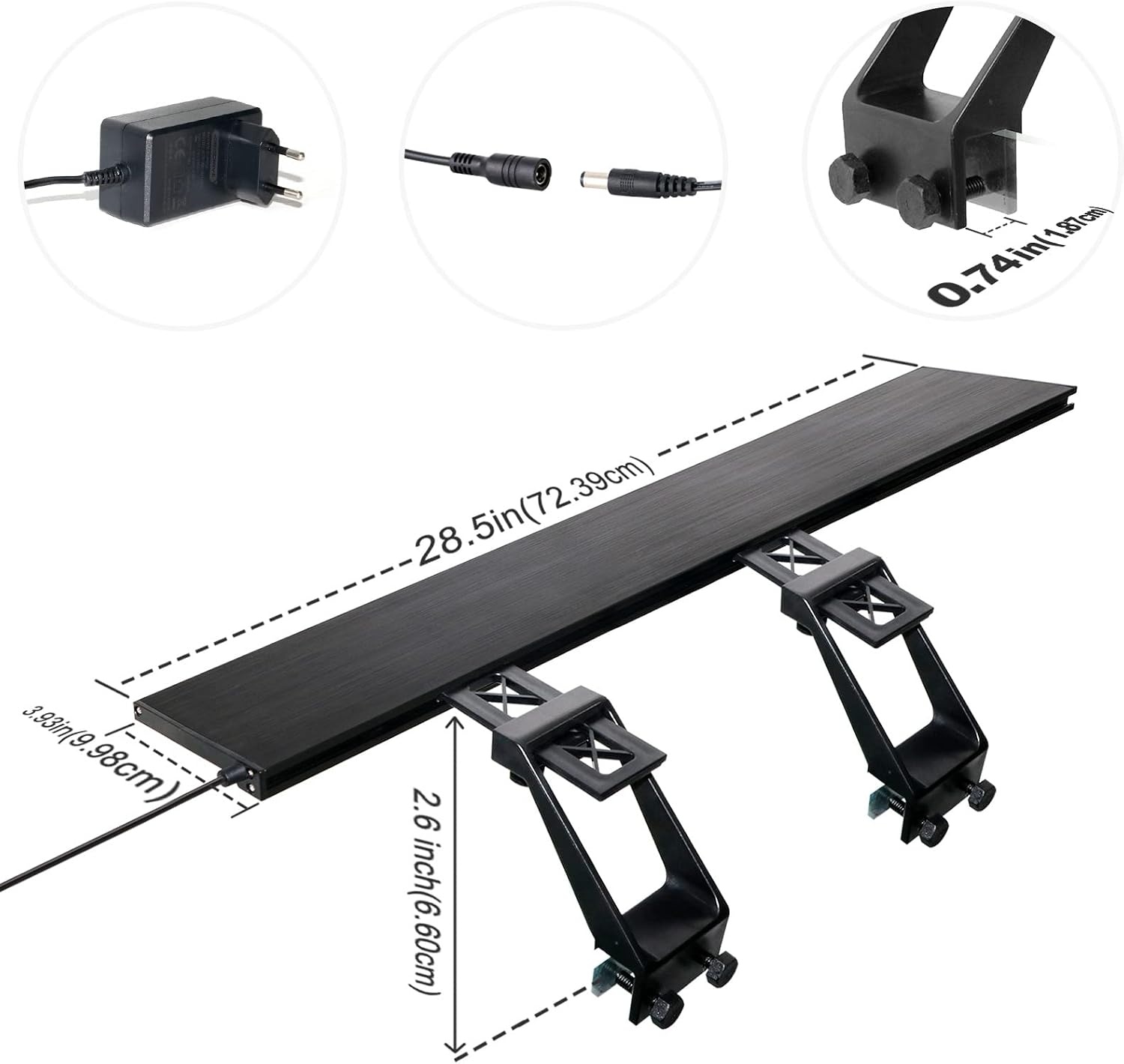 Aquarium Lights with Clip, 24/7 Mode LED Aquarium Light 7 Colors with 138 LEDs, 26W 1662lm Dimmable Aquarium LED Lighting with Timer