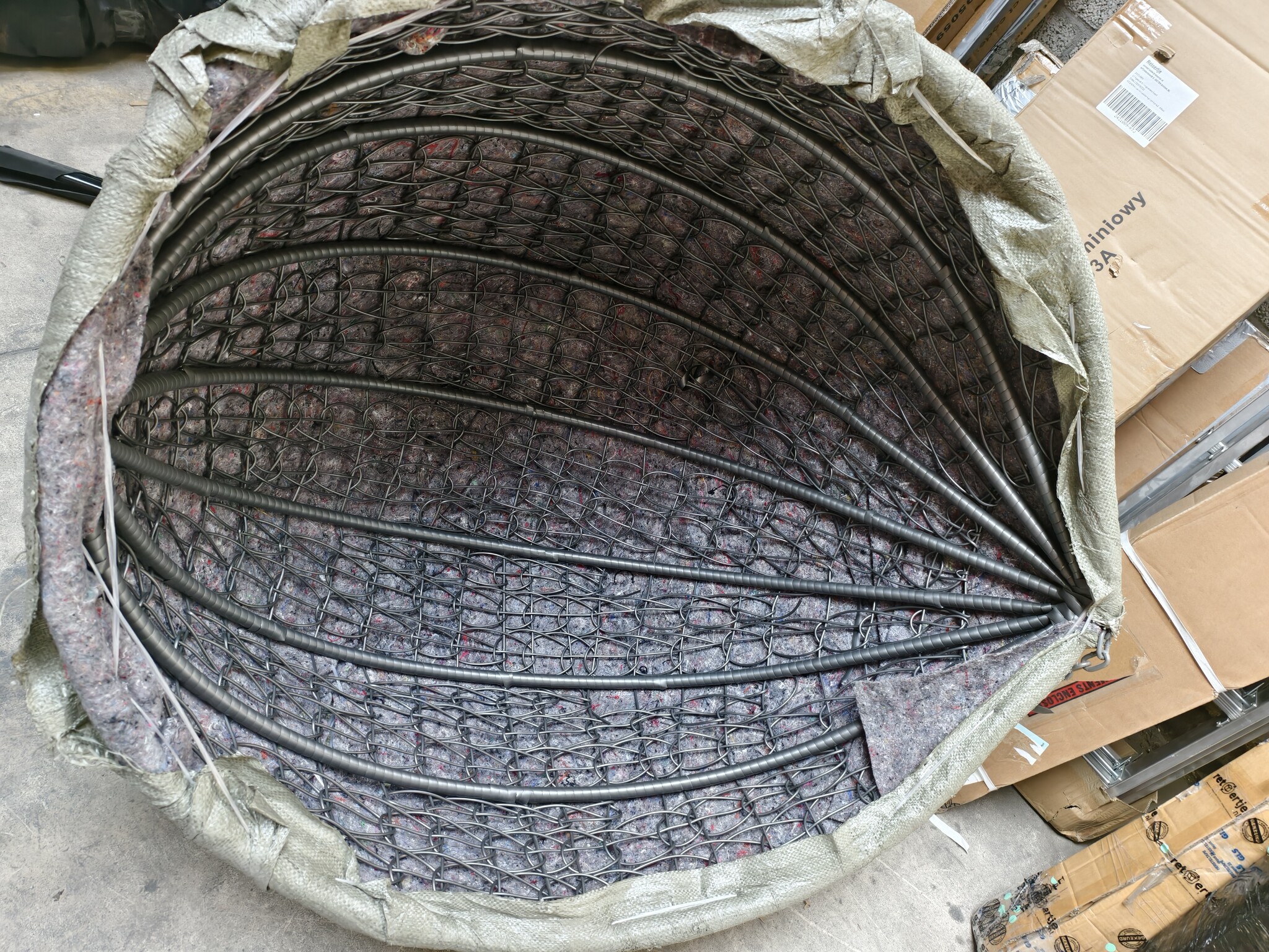 Hangstoel - ei stoel - met Frame - Grijs - tot 125 kg