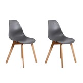 Eetkamerstoelen KITO - set van 2 eettafel stoelen - grijs