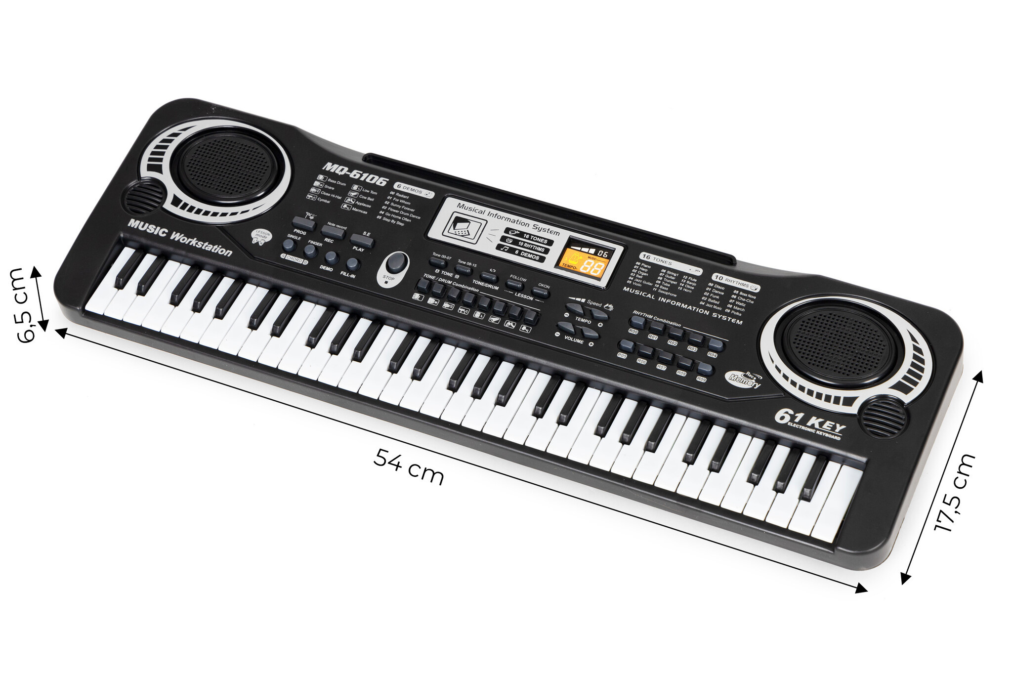 Kinder keyboard met microfoon - 54x17,5x6,5 cm - 35 functies