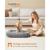 Feandrea Hondenbed, Middelgroot Orthopedisch, Wasbaar Hondenkussen, Zacht, Zachte Voering, 71 x 55 x 18 cm, Duifgrijs PGW311GD01 - Maat M (71 x 55 x 18 cm)
