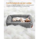 Feandrea Hondenbed, Middelgroot Orthopedisch, Wasbaar Hondenkussen, Zacht, Zachte Voering, 71 x 55 x 18 cm, Duifgrijs PGW311GD01 - Maat M (71 x 55 x 18 cm)