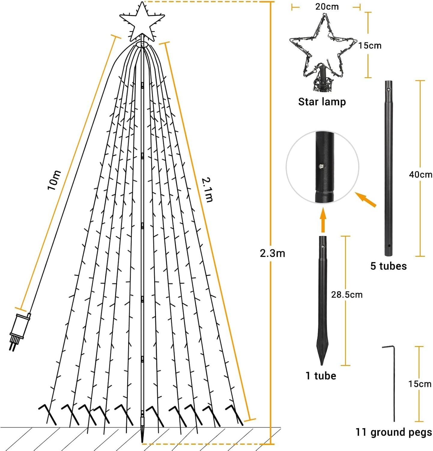450 LED Kerstboomverlichting Warm Wit - Binnen/Buiten - 74% Korting