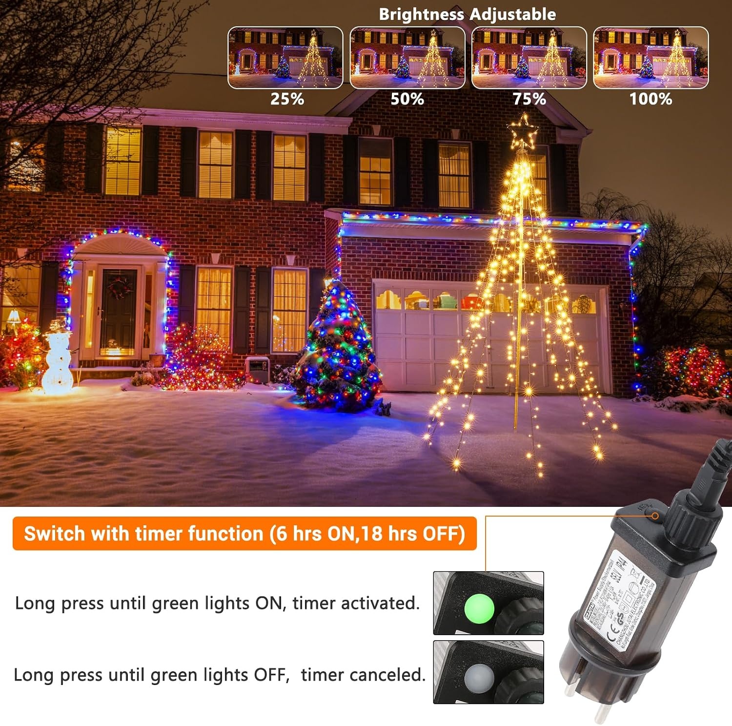 450 LED Kerstboomverlichting Warm Wit - Binnen/Buiten - 74% Korting