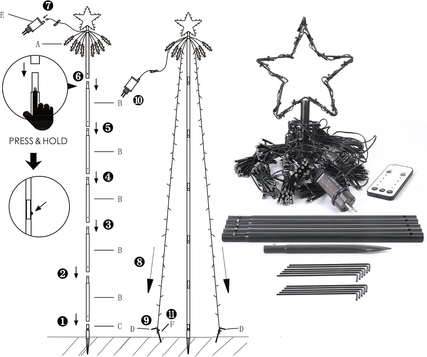 450 LED Kerstboomverlichting Warm Wit - Binnen/Buiten - 74% Korting