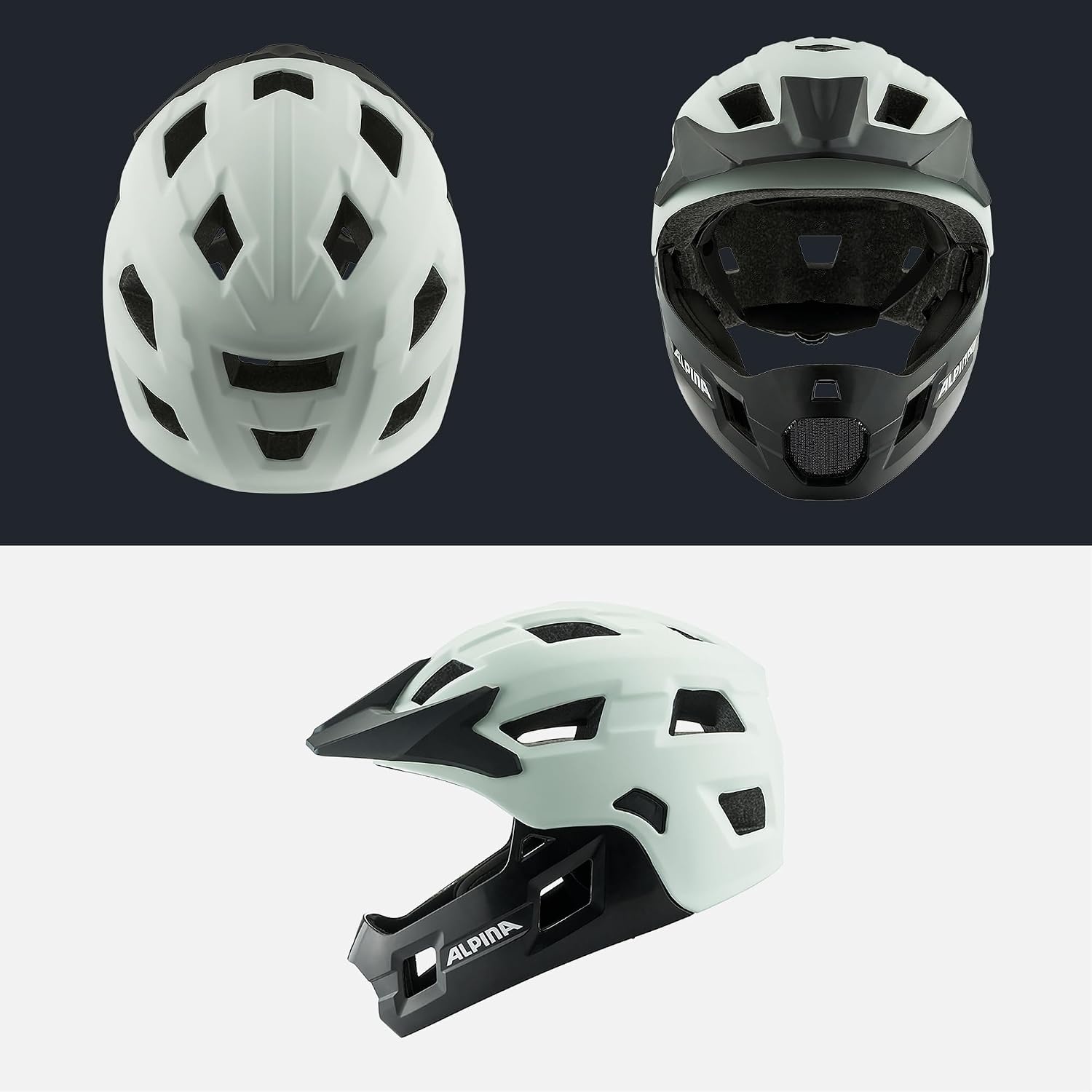 Alpina Rupi Full-Face Kinderhelm - Off-White Mat - 50-55 cm