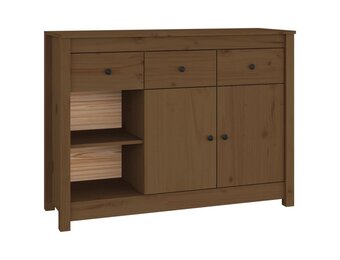 vidaXL Dressoir 100x35x74 cm massief grenenhout honingbruin