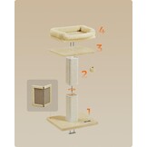 Feandrea Krabpaal voor katten - Beige - 71 cm hoog