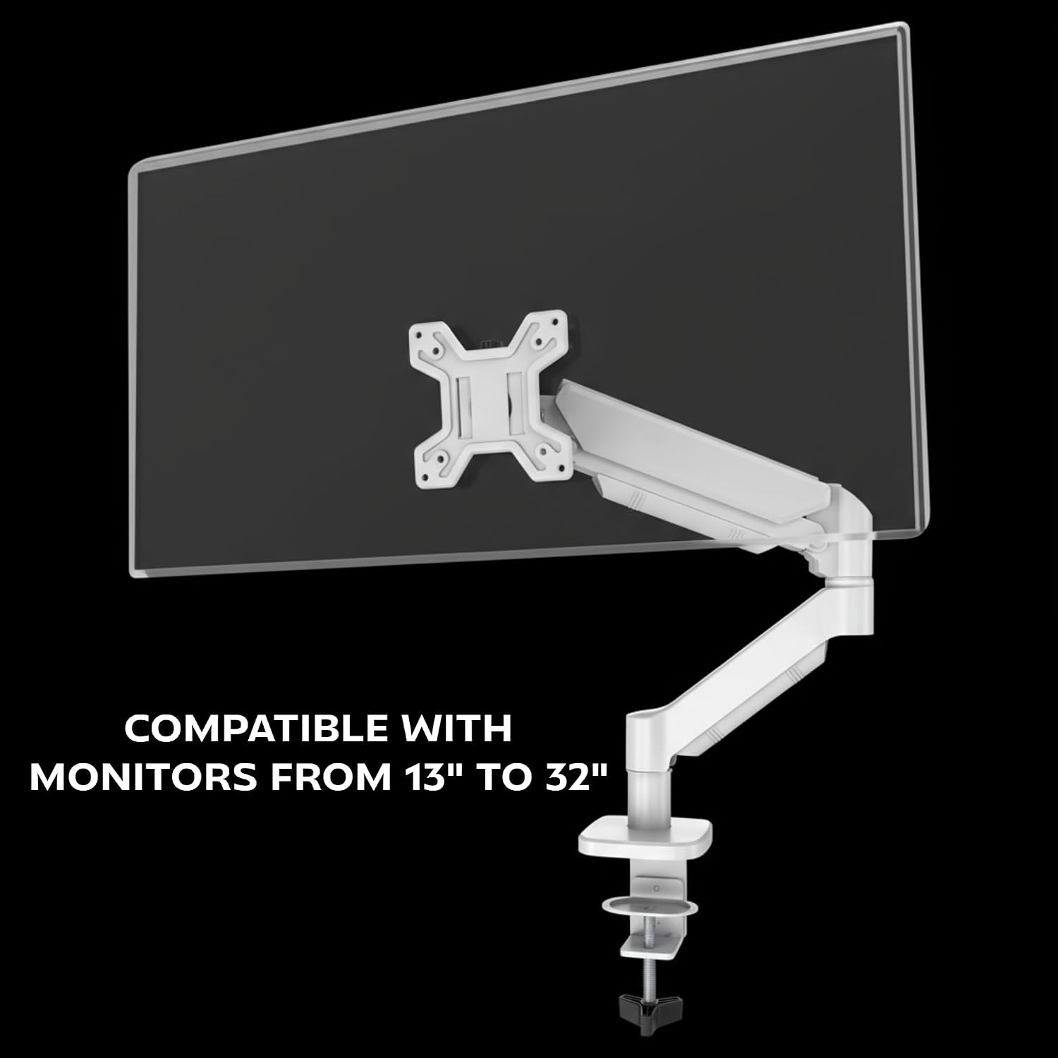 Mars Gaming MARM-PRO1 Monitor Arm voor schermen tot 32 inch - Wit
