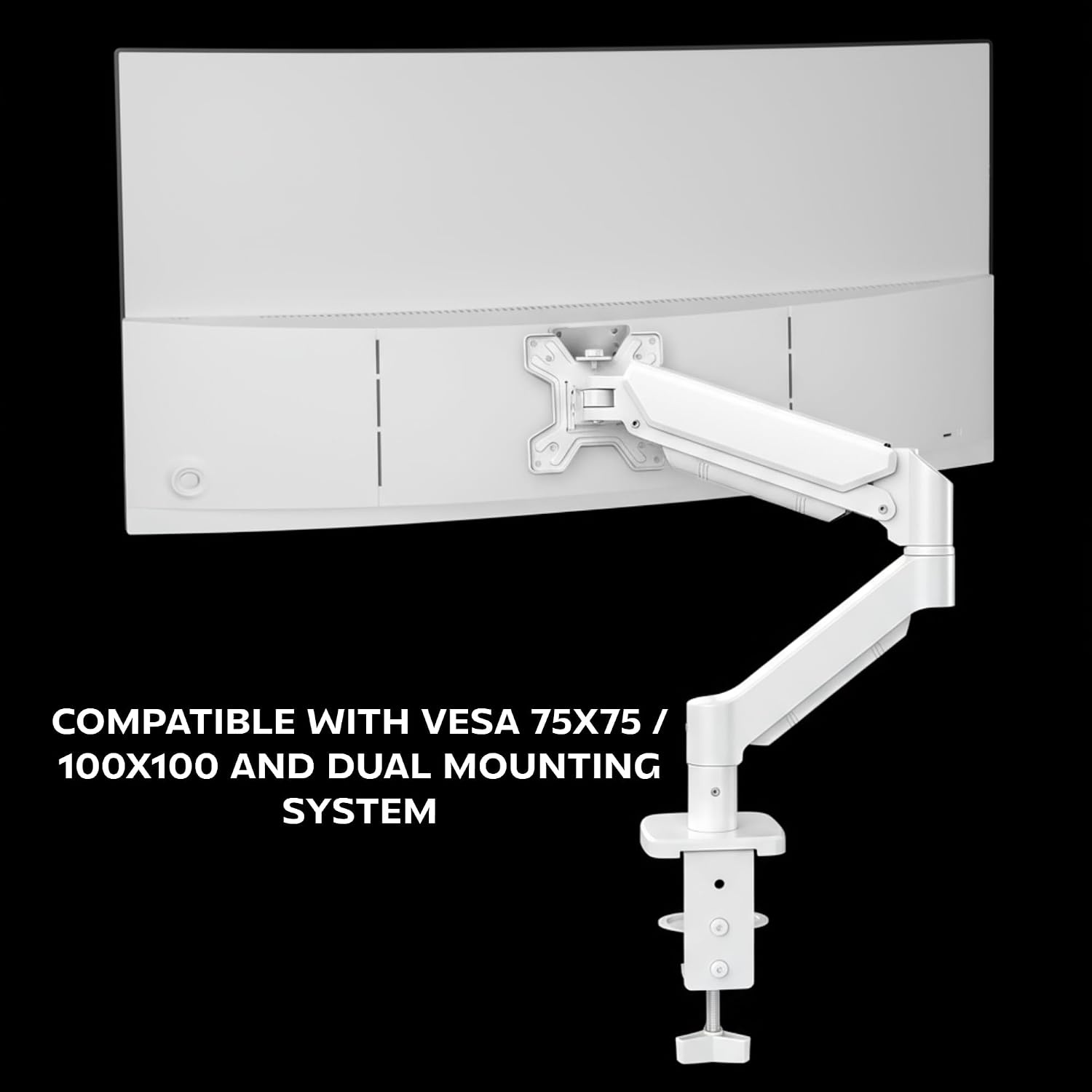 Mars Gaming MARM-PRO1 Monitor Arm voor schermen tot 32 inch - Wit