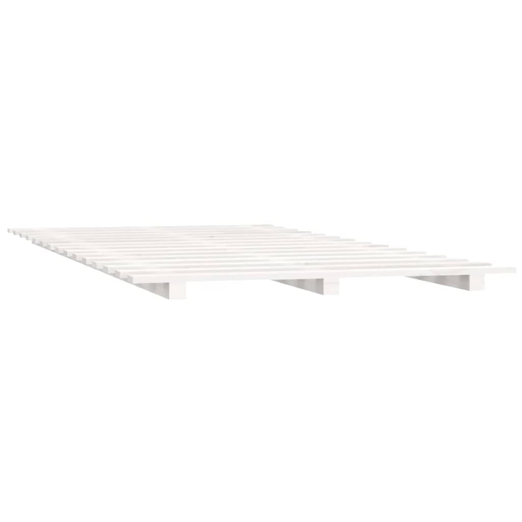 vidaXL Bedframe massief grenenhout wit 150x200 cm