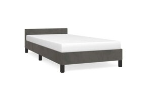 Donkergrijs Fluweel Bedframe 100x200 cm - 34% Korting