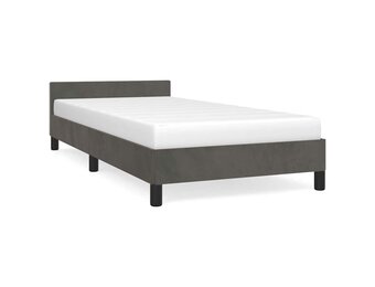 vidaXL Bedframe zonder matras 100x200 cm fluweel donkergrijs