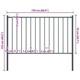 vidaXL Hekpaneel met palen 1,7x0,75 m gepoedercoat staal antraciet