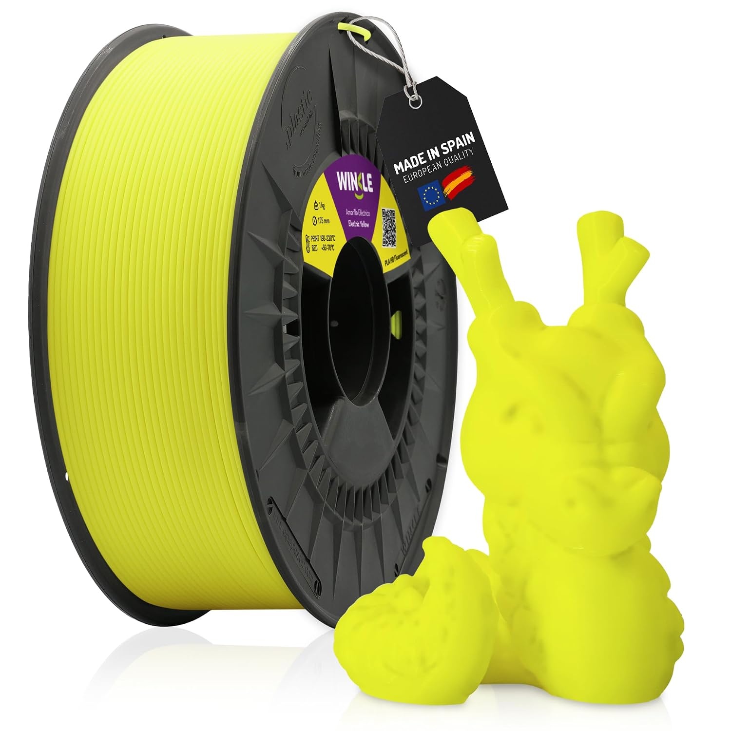 Winkle HD PLA Filament 1.75 mm - Fluorescerend Geel - 1000 gram