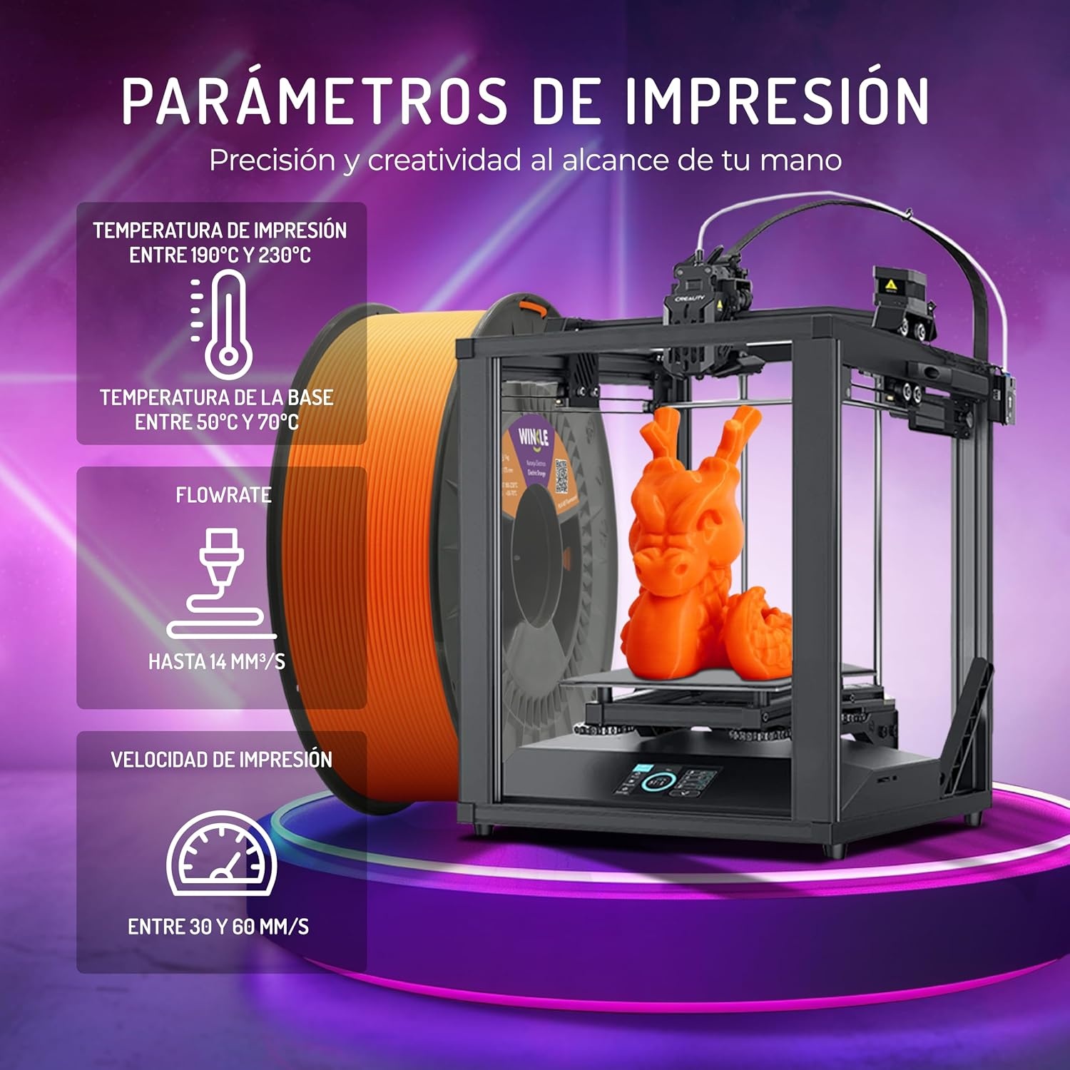 Winkle HD PLA Filament 1.75 mm - Fluorescerend Geel - 1000 gram