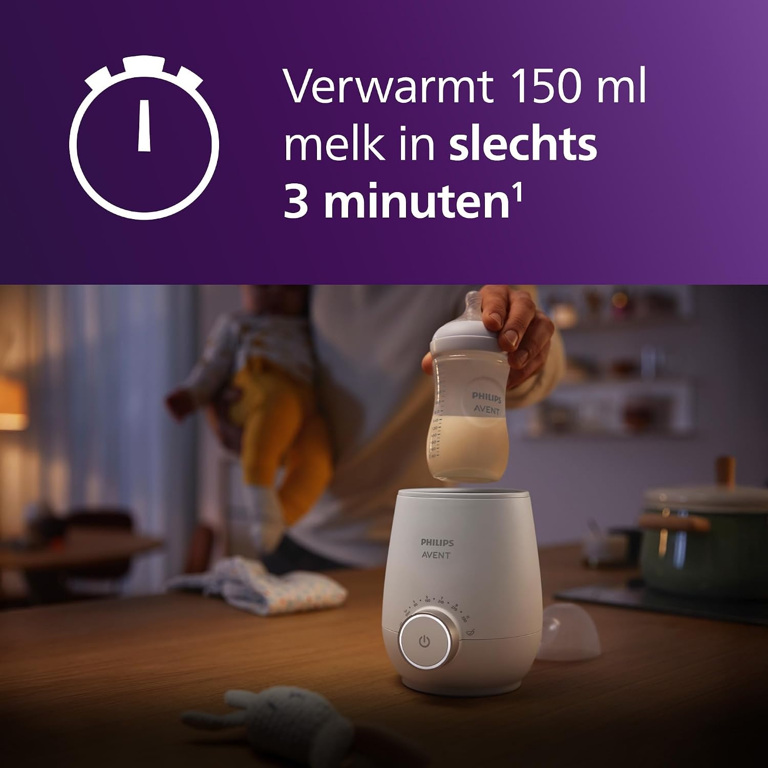 Flessenwarmer Babyvoeding | Verwarmt in 3 min | Ongebruikt (36% Korting!)