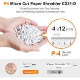Bonsaii C231-D Papierversnipperaar, 100 vellen, met automatische invoer, microsnipper, papierversnipperaar P4 met anti-congestie, tot 30 minuten continu gebruik, 16 l container, voor thuis en op