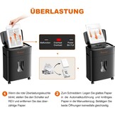 Bonsaii C231-D Papierversnipperaar, 100 vellen, met automatische invoer, microsnipper, papierversnipperaar P4 met anti-congestie, tot 30 minuten continu gebruik, 16 l container, voor thuis en op