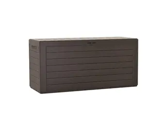 Prosperplast Universele Tuinbox 280L - Afsluitbare Opbergbox met Houtlook - Bruin