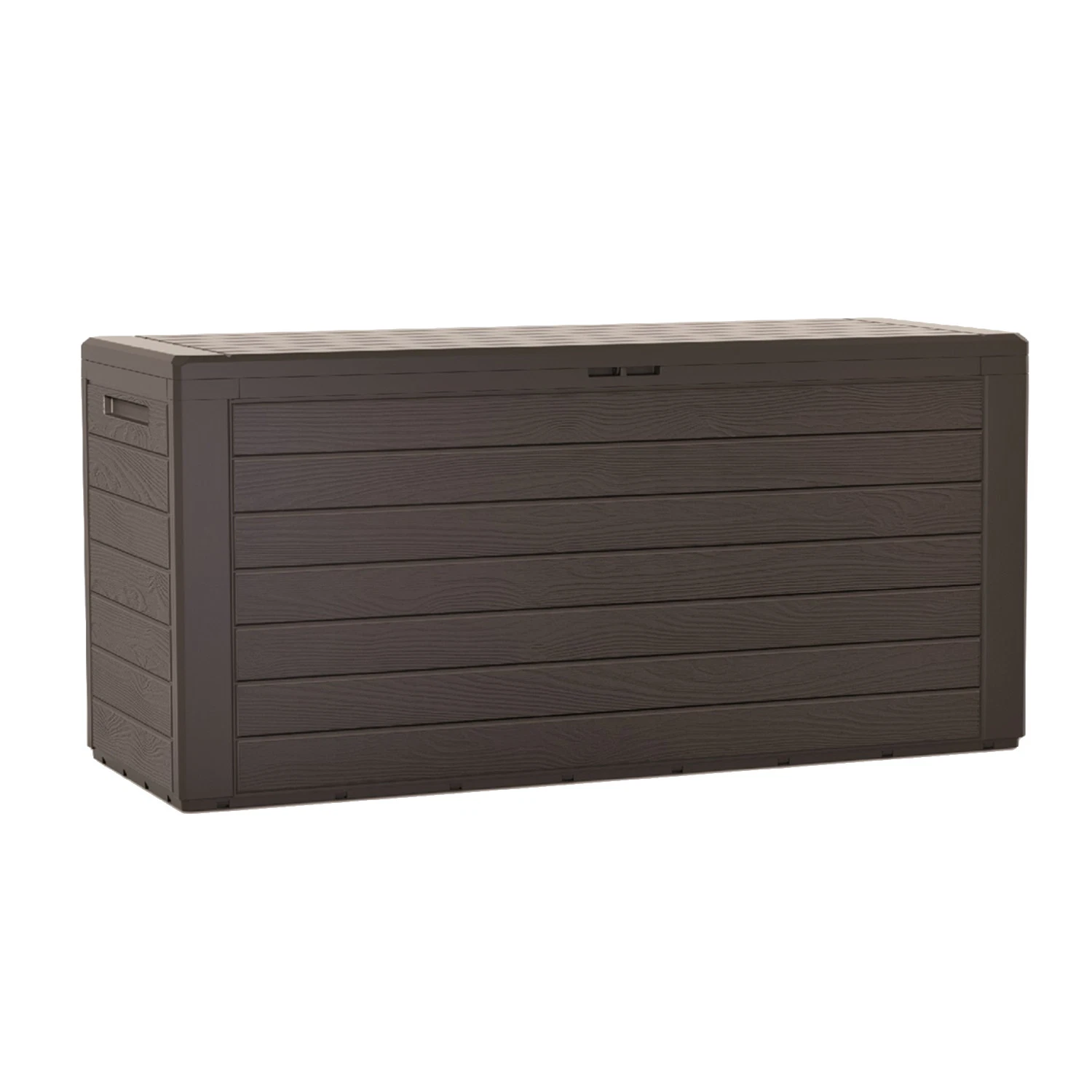 Prosperplast Universele Tuinbox 280L - Afsluitbare Opbergbox met Houtlook - Bruin