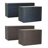 Prosperplast Universele Tuinbox 280L - Afsluitbare Opbergbox met Houtlook - Bruin