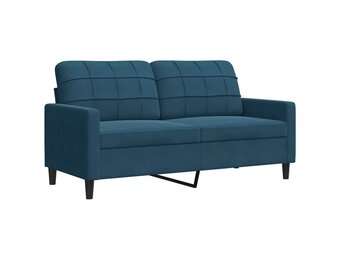 vidaXL Tweezitsbank 140 cm fluweel blauw
