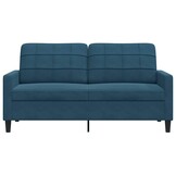 vidaXL Tweezitsbank 140 cm fluweel blauw