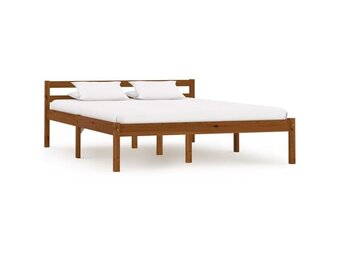 vidaXL Bedframe massief grenenhout honingbruin 140x200 cm