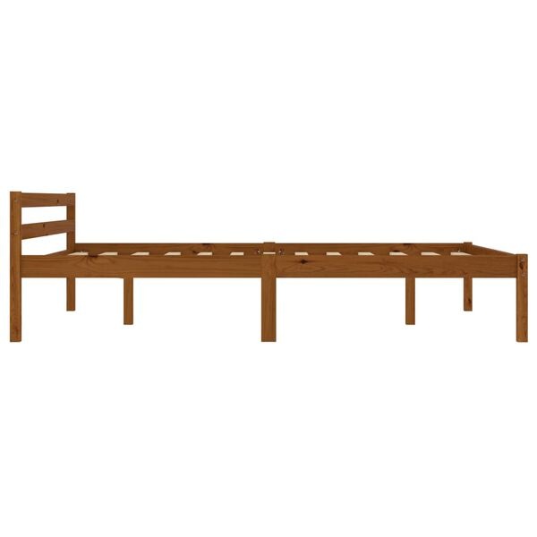 vidaXL Bedframe massief grenenhout honingbruin 140x200 cm
