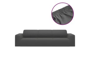 Antraciet Kleurige Stretch Vierzitsbankhoes - 33% Korting