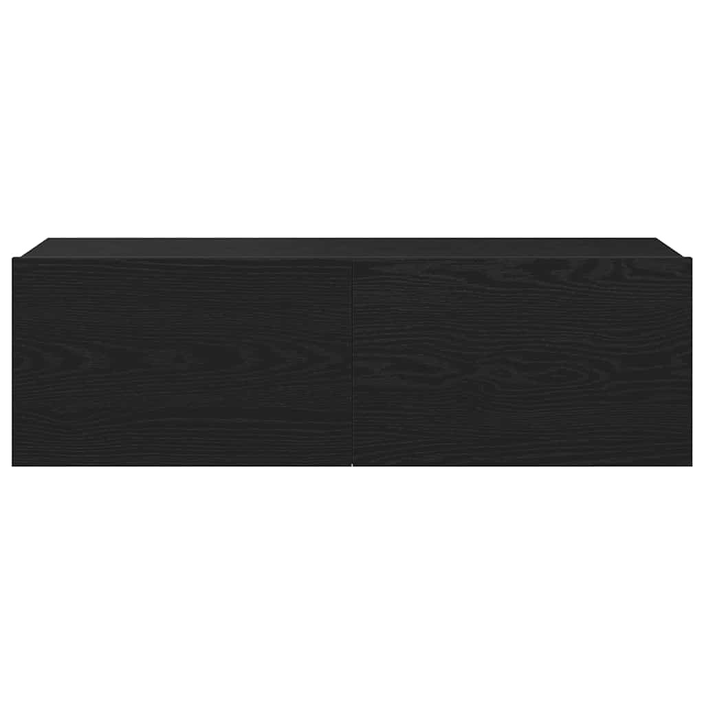 vidaXL TV-kast 2 pcs Zwart 100 x 30 x 30 cm Bewerkt hout