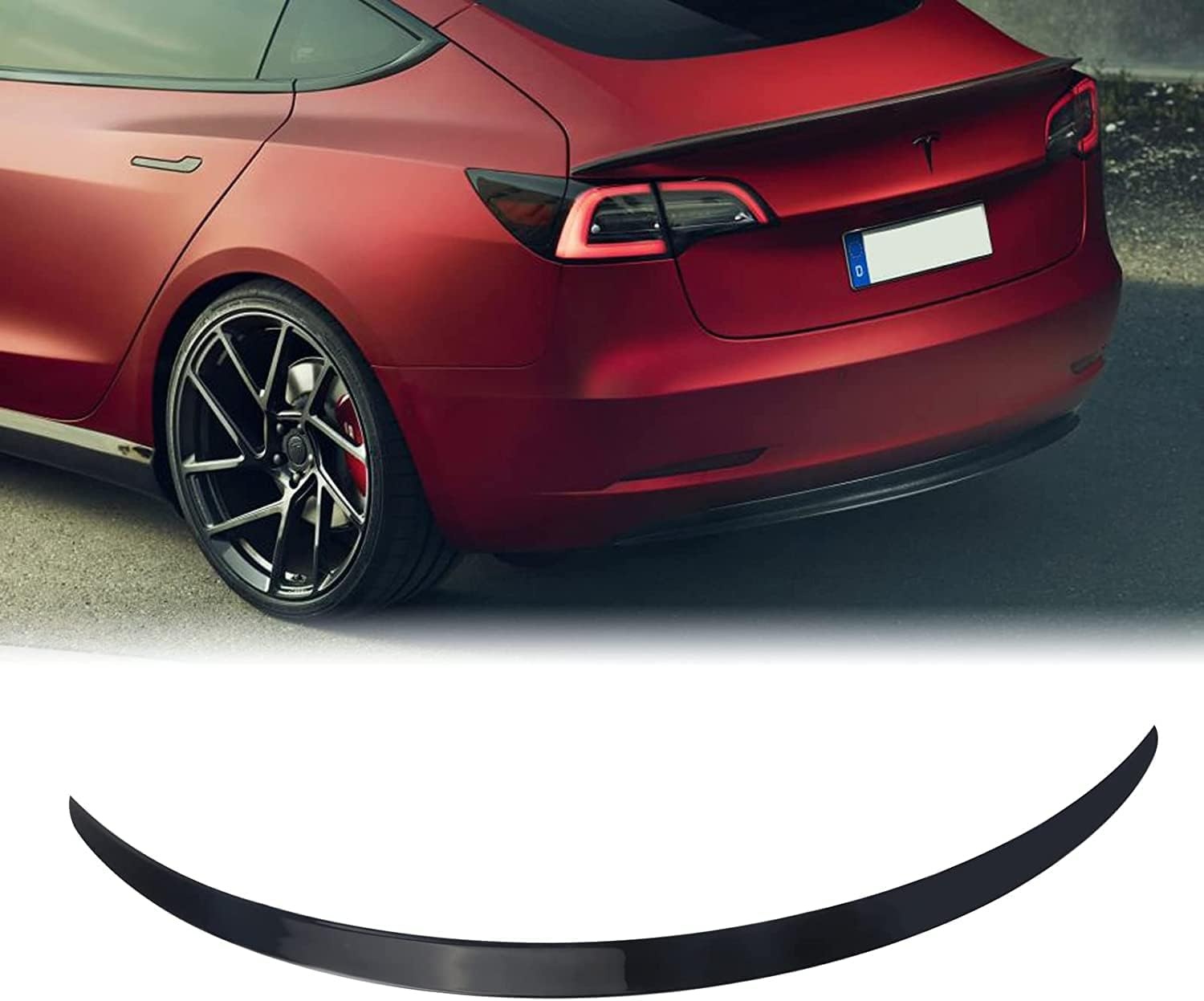 Glinsterzwarte ABS Achterspoiler (57% Korting) voor Tesla Model 3 (2018-2023)