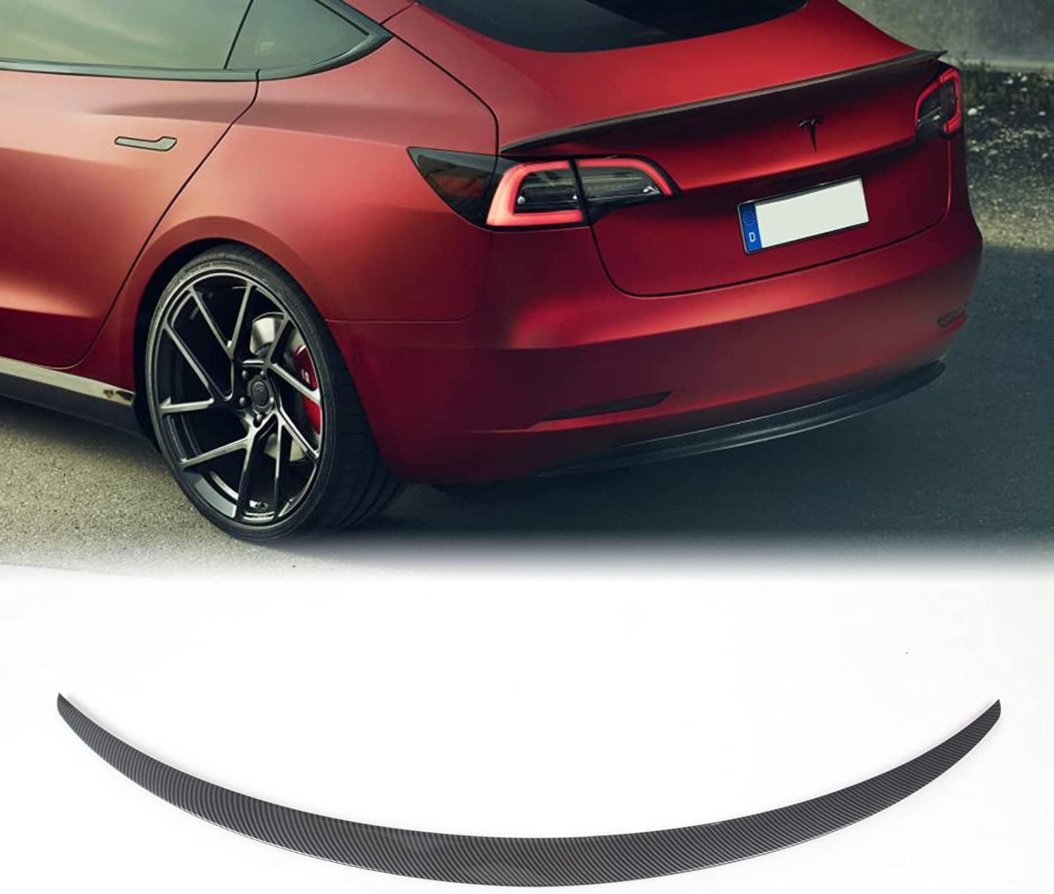 Glinsterzwarte ABS Achterspoiler (57% Korting) voor Tesla Model 3 (2018-2023)