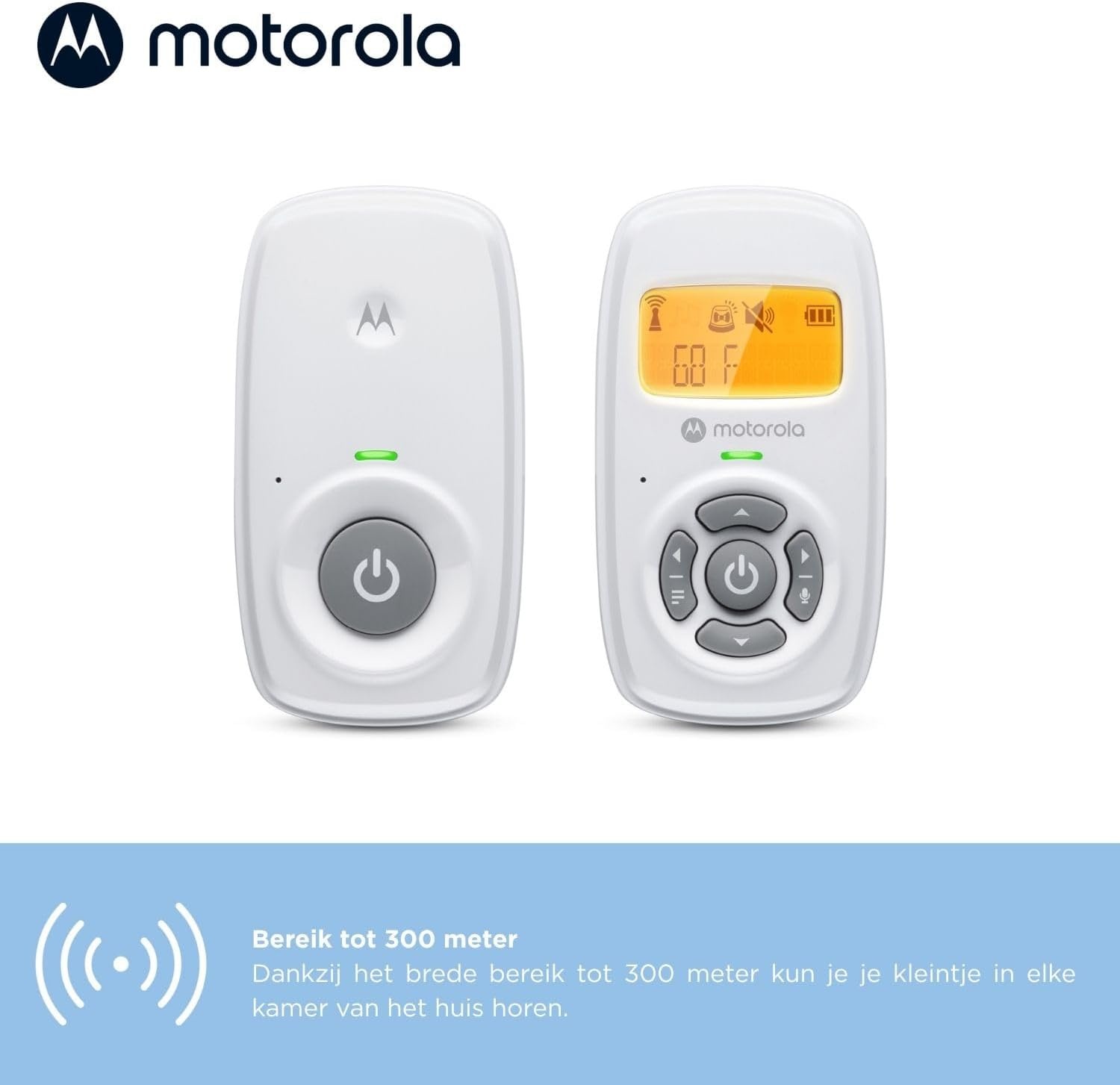 Audio Babyfoon AM24 Wit | DECT Technologie | 57% Korting