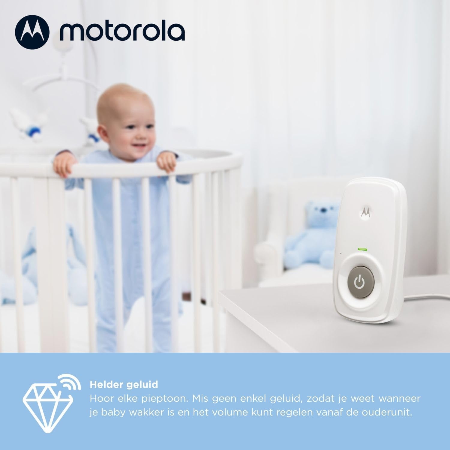Audio Babyfoon AM24 Wit | DECT Technologie | 57% Korting