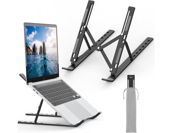 GRIFEMA Verstelbare Laptopstandaard - Opvouwbaar - Voor 10-15.6 inch laptops - Zwart