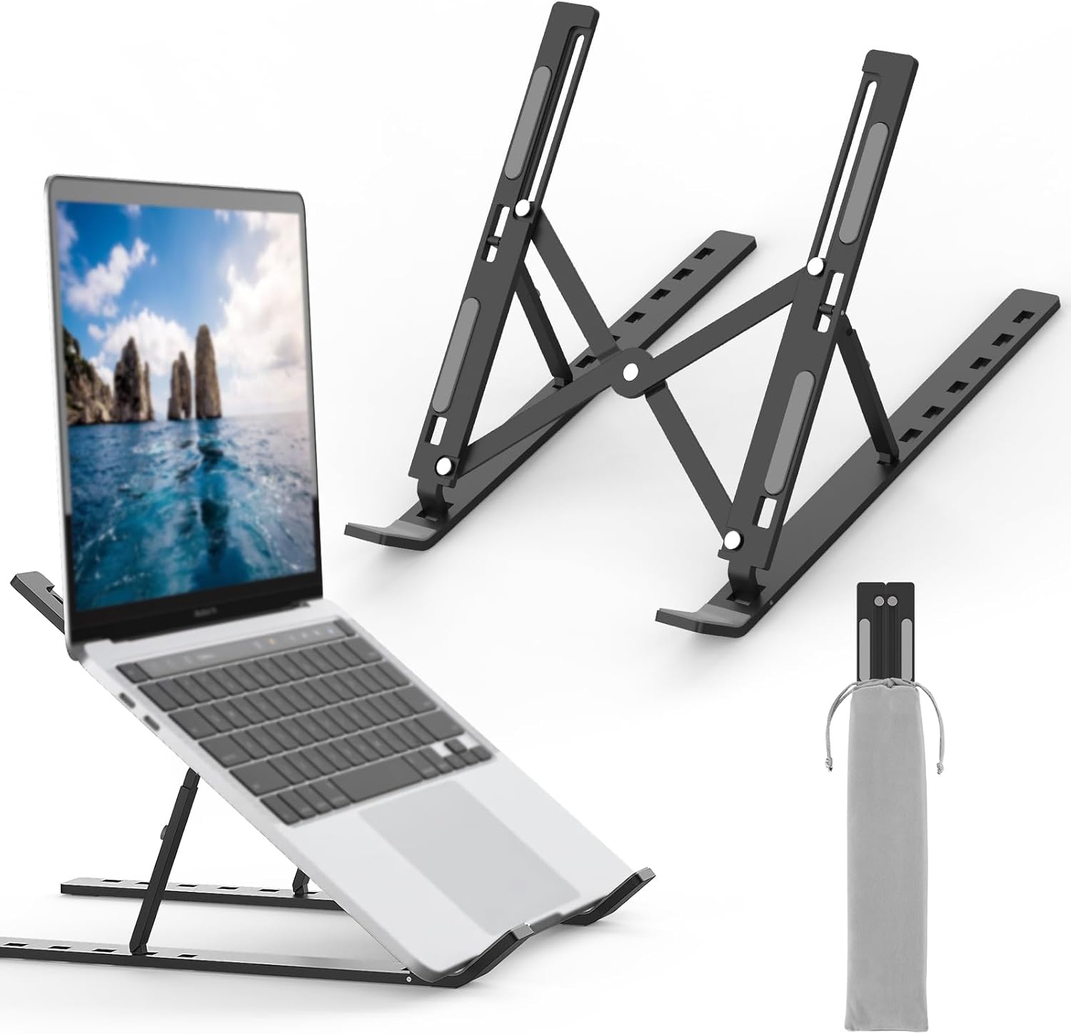 Laptopstandaard Verstelbaar Zwart | 10-15.6" | 59% Korting