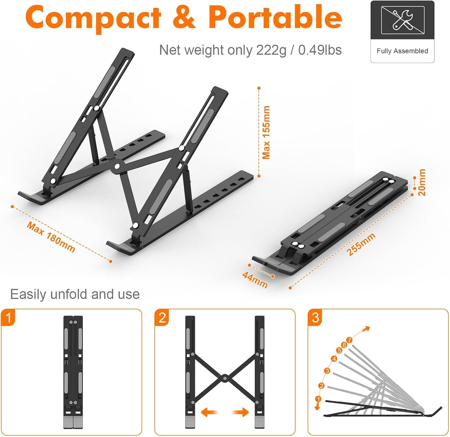 Laptopstandaard Verstelbaar Zwart | 10-15.6" | 59% Korting