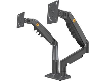 Ergosolid F160 Gasveer Monitorarm voor twee schermen 17-27 inch - Zwart