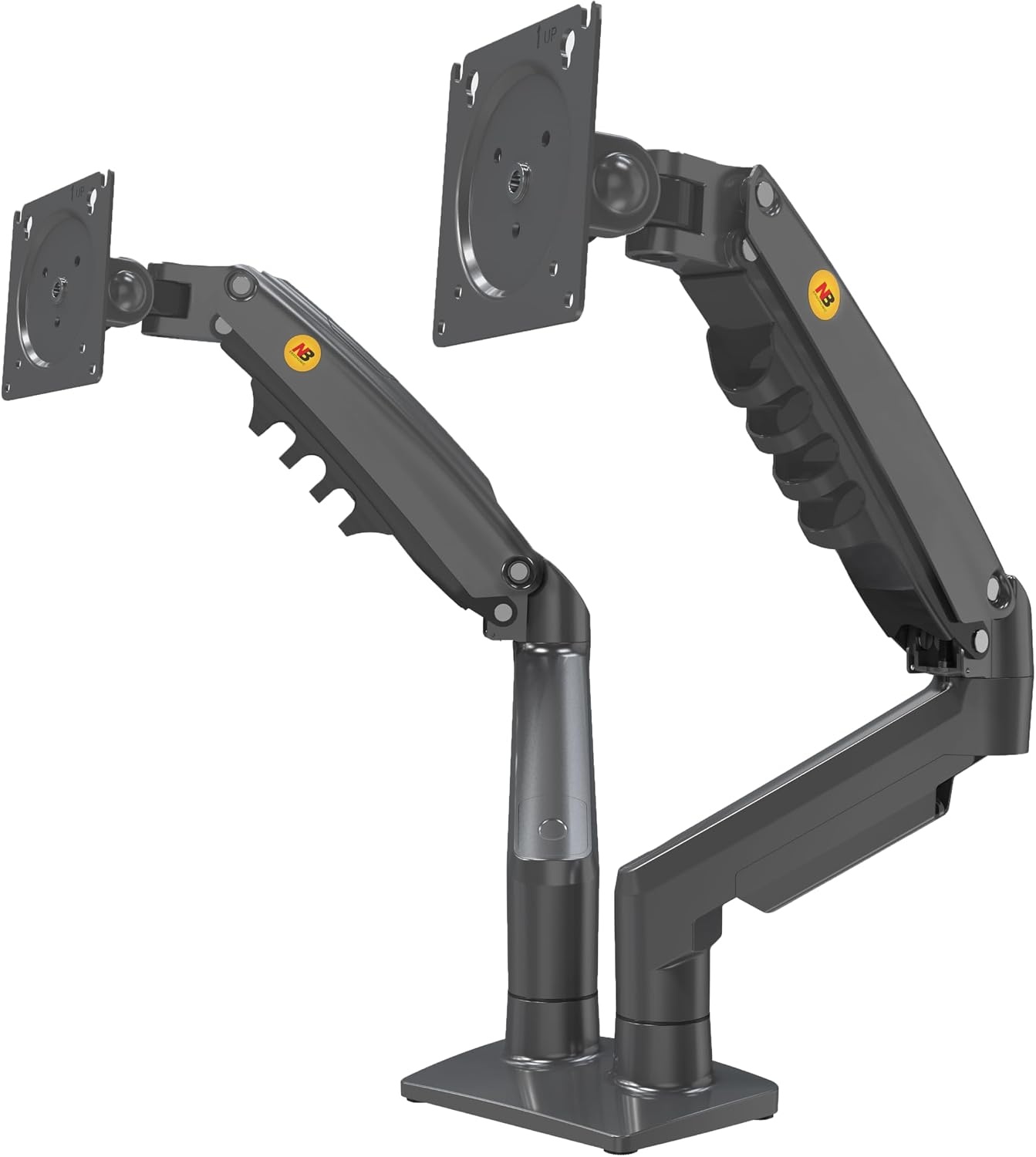 Ergosolid F160 Gasveer Monitorarm voor twee schermen 17-27 inch - Zwart