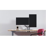 Ergosolid F160 Gasveer Monitorarm voor twee schermen 17-27 inch - Zwart
