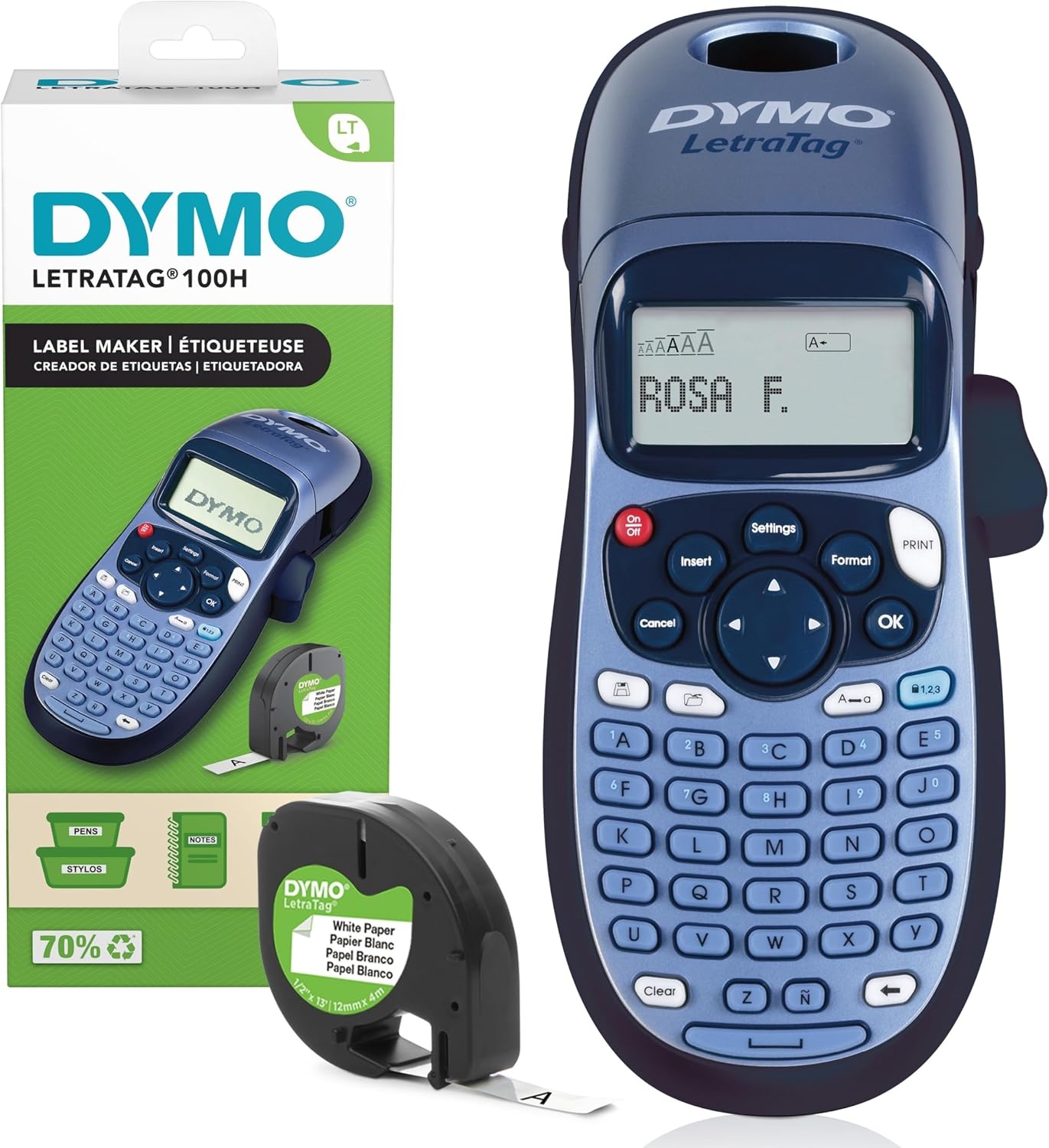 DYMO LetraTag LT-100H lettertang | Labelprinter met ABC-toetsenbord voor thuis en op kantoor