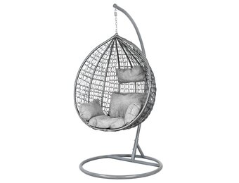 Hangstoel - ei stoel - met grijze standaard & kussens - tot 125kg