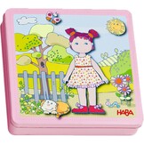 HABA 7392 - magneetspelbox aantrekkoppop Lilli | Afwisselende magnetische puzzel rond de schattige pop Lilli | In praktische metalen box, multicolor