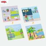 HABA 7392 - magneetspelbox aantrekkoppop Lilli | Afwisselende magnetische puzzel rond de schattige pop Lilli | In praktische metalen box, multicolor
