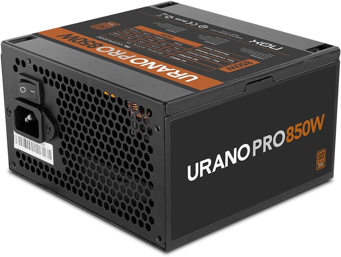 NOX Urano VX 750W Bronze Edition ATX Black, Orange Power Supply (750W, 200-240, 47-63, Active, 130W, 744W)