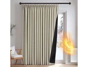 Deconovo Dubbellaags Verduisterend Gordijn Thermisch - 300 x 220 cm - Jasnobeige
