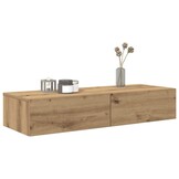 vidaXL Wandschap met Lades - Bewerkt Hout Artisanaal Eiken - 40% Korting